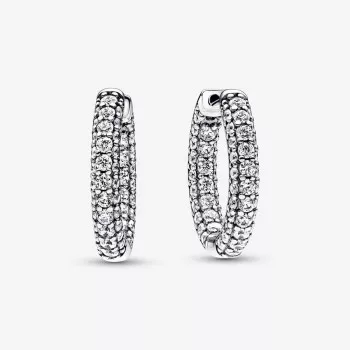 Pandora® 'Timeless Pavé' Damen Sterling Silber Creolen - Silber 292624C01