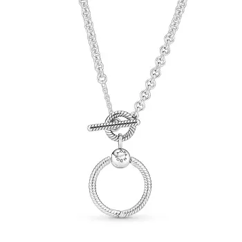 Pandora® 'Moments' Damen Sterling Silber Halskette mit Anhänger - Silber 391157C00-50