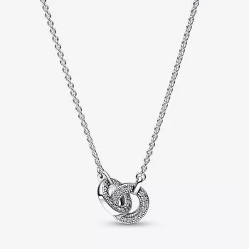 Pandora® 'Signature Pavé' Damen Sterling Silber Halsband - Silber 392736C01-45