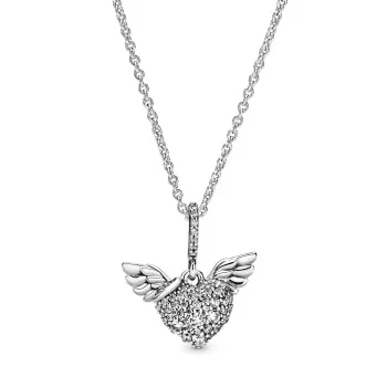 Pandora® 'Angel Wings' Damen Sterling Silber Halskette mit Anhänger - Silber 398505C01-45