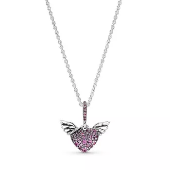 Pandora® 'Angel Wings' Damen Sterling Silber Halskette mit Anhänger - Silber 398505C02-45