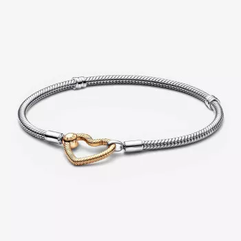 Pandora® 'Moments Heart' Damen Sterling Silber Armbänd - Silber/Gold 569539C00-21