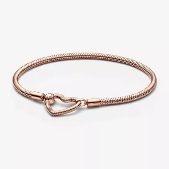 Pandora® 'Moments Heart' Damen Verchromtem Metall Armbänd - Rosé 582257C00-18