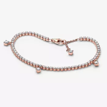 Pandora® 'Sparkling Drop' Damen Verchromtem Metall Armbänd - Rosé 582401C01-16