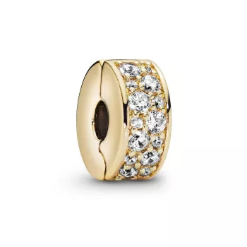 Pandora® 'Pavé Clip' Damen Verchromtem Metall Charm - Gold 768658C01