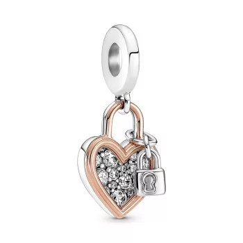 Pandora® 'Padlock' Femmes Argent Charm - Argent/Rose 780087C01