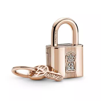 Pandora® 'Padlock' Damen Verchromtem Metall Charm - Rosé 780088C01