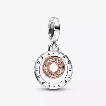 Pandora® 'Signature logo' Dames Zilver 925 925 Bedel - Zilver/Rosé 782287C01