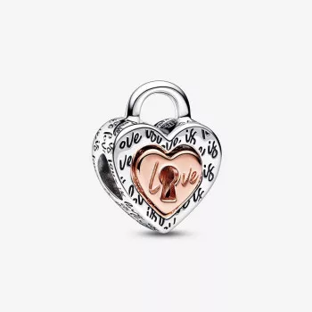 Pandora® 'Padlock' Femmes Argent Charm - Argent/Rose 782505C00