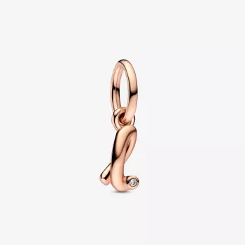 Pandora® 'Script Alphabet' Damen Verchromtem Metall Charm - Rosé 782533C01