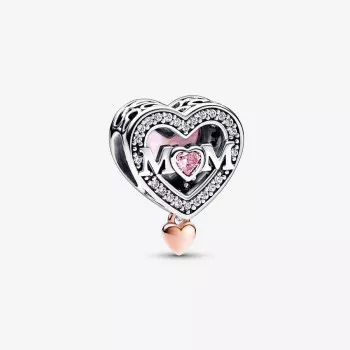 Pandora® 'Family & Friends' Women's Sterling Silver Charm - Silver/Rose 782653C01