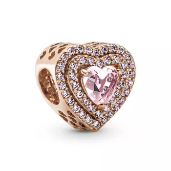 Pandora® 'Elevated Heart' Femmes Métal plaqué Charm - Rosé 789218C01