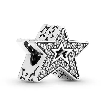 Pandora® 'Asymmetric Star' Damen Sterling Silber Charm - Silber 790016C01