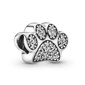 Pandora® 'Paw Print' Damen Sterling Silber Charm - Silber 791714CZ