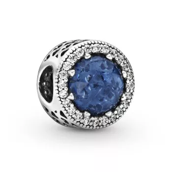 Pandora® 'Sparkling Dark Blue' Damen Sterling Silber Charm - Silber 791725NMB