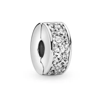 Pandora® 'Pavé Clip' Damen Sterling Silber Charm - Silber 791817CZ