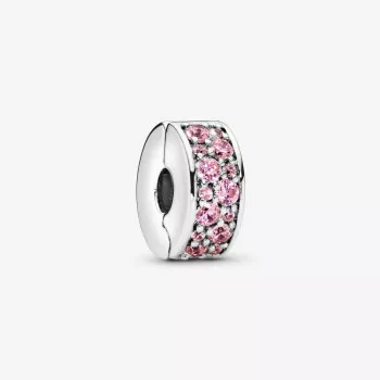 Pandora® 'Pavé Clip' Damen Sterling Silber Charm - Silber 791817PCZ