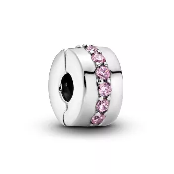Pandora® 'Pavé Clip' Damen Sterling Silber Charm - Silber 791972PCZ