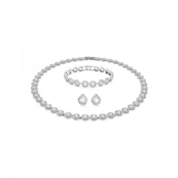 Swarovski® 'Angelic' Women's Base Metal Set: Bracelet + Necklace - Silver 5367853