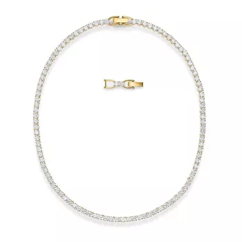 Swarovski® 'Tennis Deluxe' Damen Verchromtem Metall Halsband - Gold 5511545