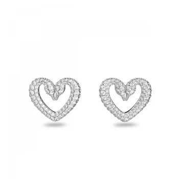 Swarovski® 'Una' Femmes Métall Puce d'oreille - Argent 5625535