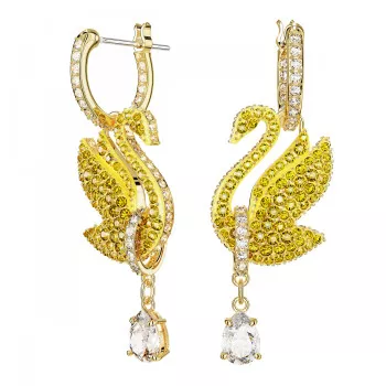 Swarovski® 'Iconic Swan' Damen Verchromtem Metall Ohrhänger - Gold 5647543