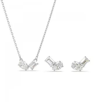 Swarovski® 'Mesmera' Dames Metaal Set: Ketting + Oorbellen - Zilverkleurig 5665829