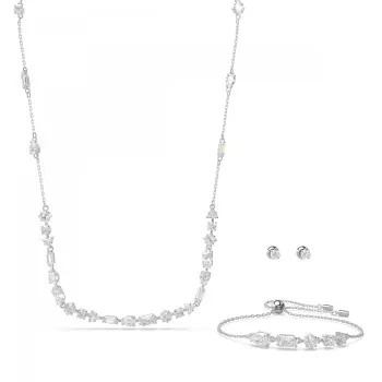 Swarovski® 'Mesmera' Dames Metaal Set: Armband + Oorbellen + Ketting - Zilverkleurig 5665877