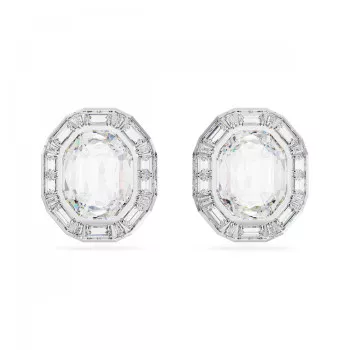 Swarovski® 'Mesmera' Women's Base Metal Clip Earrings - Silver 5669913