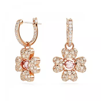 Swarovski® 'Idyllia' Women's Gold Plated Metal Drop Earrings - Rose 5674212