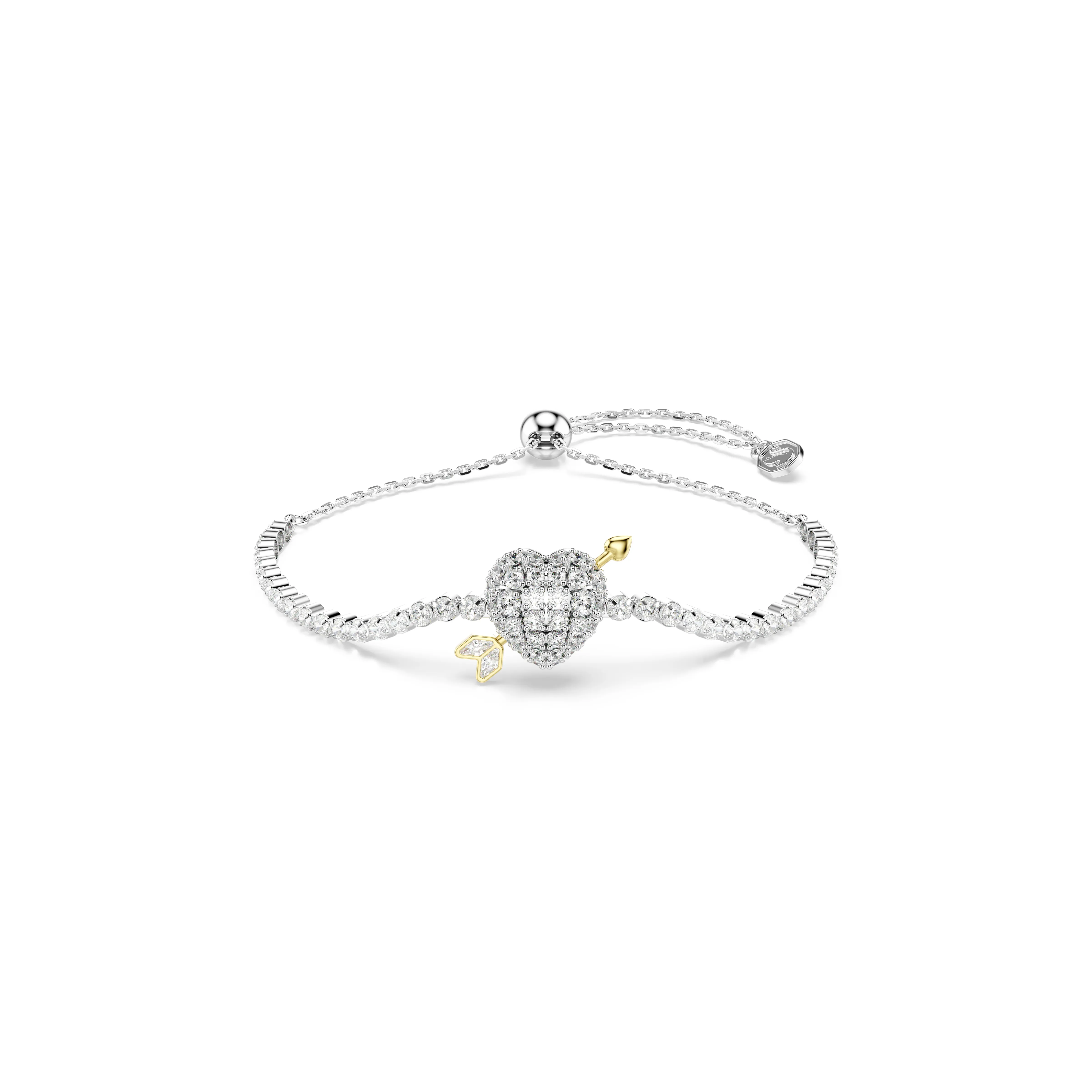 Swarovski® 'Idyllia E Heart' Women's Base Metal Bracelet - Silver
