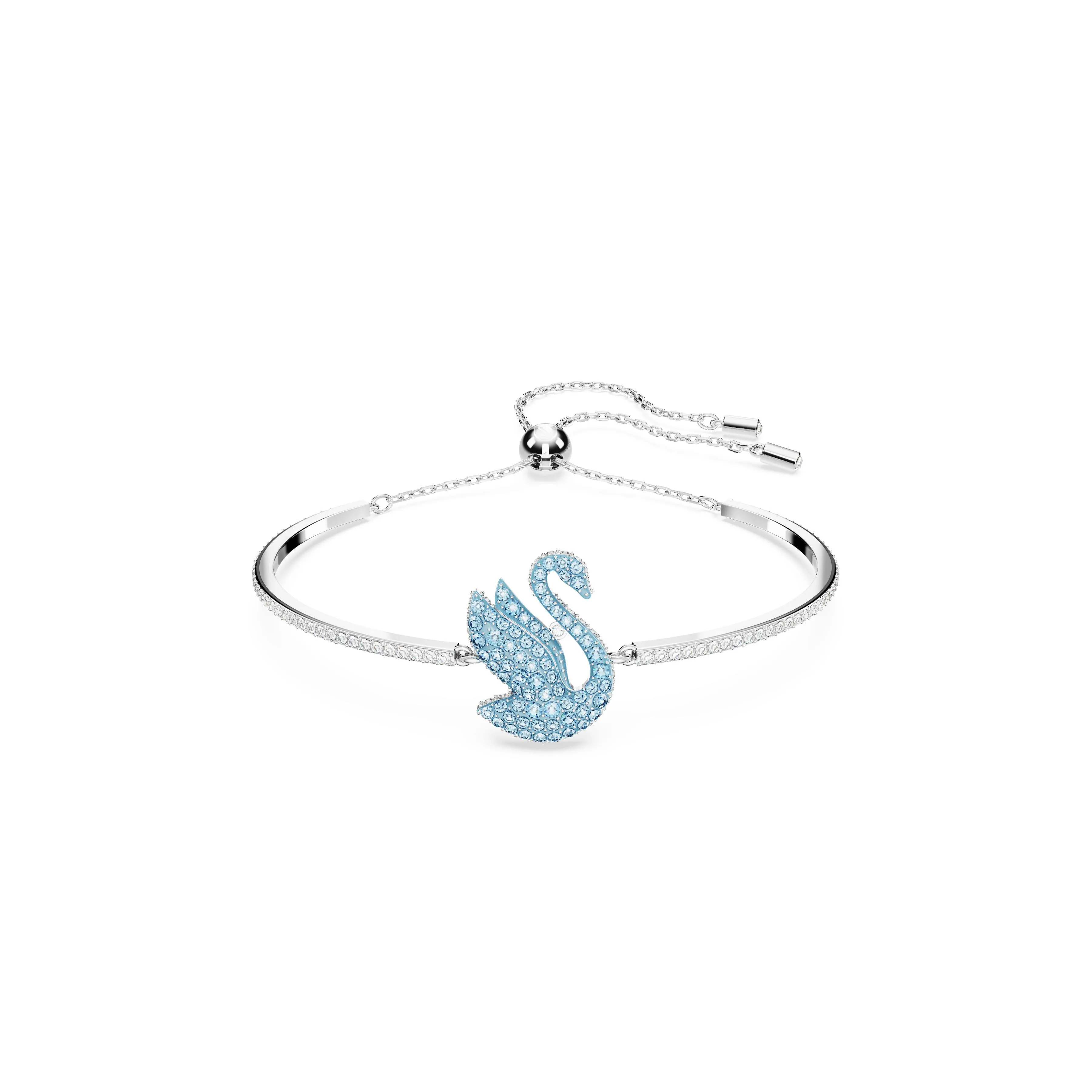 Swarovski® 'Iconic Swan' Women's Base Metal Bracelet - Silver