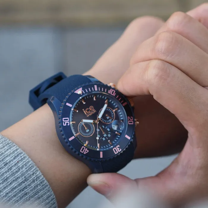 Ice Watch® Chronograph 'Ice Chrono - Dark Blue Rose-gold' Men's