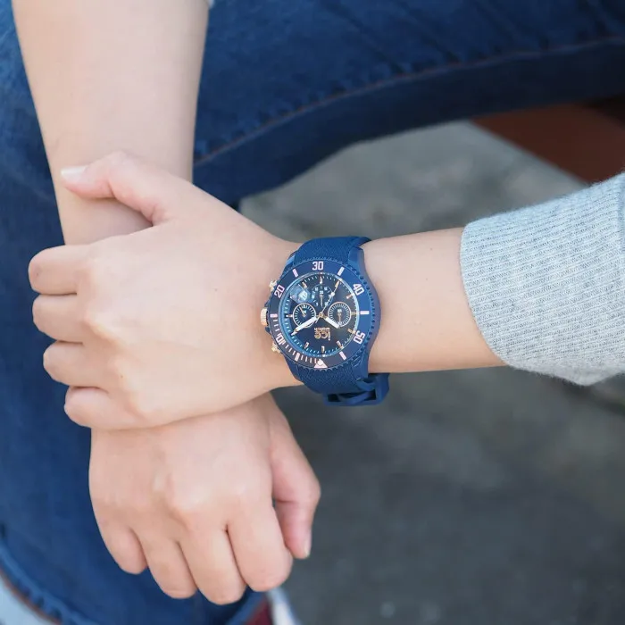 Ice Watch Ice Chrono - Dark Blue Rose-gold 020621 Quartz Watch at