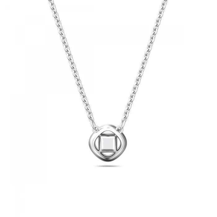 Swarovski® 'Angelic Square' Women's Base Metal Necklace - Silver