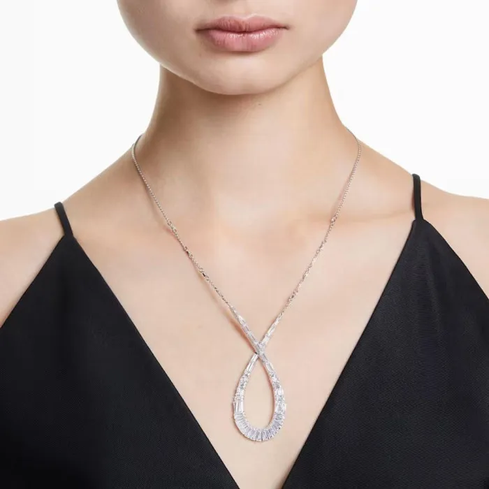 Swarovski® 'Hyperbola' Women's Base Metal Necklace - Silver