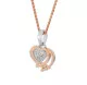 Orphelia® 'Anni' Women's Sterling Silver Chain with Pendant - Silver/Rose ZH-7368 RG