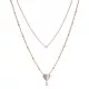 Fossil Jewellery® 'Flutter Hearts' Femmes Acier inoxydable Collier - Or rose JF03648791