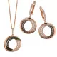 Orphelia® 'Alina' Dames Zilver 925 925 Set: Ketting-Hanger + Oorbellen - Rosékleurig SET-7055