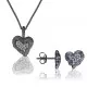 Orphelia® 'Hazel' Femmes Argent Set: Collier-Pendentif + Boucles d'oreilles - Noir SET-7082/2