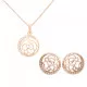 Orphelia® 'Blair' Women's Sterling Silver Set: Chain-Pendant + Earrings - Rose SET-7089/1