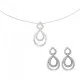 Orphelia® 'Amber' Dames Zilver 925 925 Set: Ketting-Hanger + Oorbellen - Zilverkleurig SET-7092