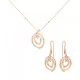 Orphelia® 'Celine' Dames Zilver 925 925 Set: Ketting-Hanger + Oorbellen - Rosékleurig SET-7114/RG