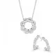 Orphelia® 'Onyx' Damen Sterling Silber Set: Halskette-Anhanger + Ohrringe - Silber SET-7127