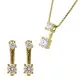 Orphelia® 'Lykke' Dames Zilver 925 925 Set: Ketting-Hanger + Oorbellen - Goudkleurig SET-7128/G