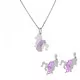 Orphelia® 'Celinia' Child's Sterling Silver Set: Chain-Pendant + Earrings - Silver SET-7134