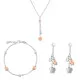 Orphelia® 'Lorelei' Femmes Argent Set: Collier + Bracelet + Boucles d'oreilles - Argent/Rose SET-7386