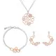 Orphelia® 'Maliya' Dames Zilver 925 925 Set: Ketting + Armband + Oorbellen - Zilver/Rosé SET-7388