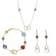 Orphelia® 'Eloise' Femmes Argent Set: Collier + Bracelet + Boucles d'oreilles - Or SET-7409/G