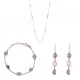 Orphelia® 'Euphemia' Women's Sterling Silver Set: Chain + Bracelet + Earrings - Rose SET-7411